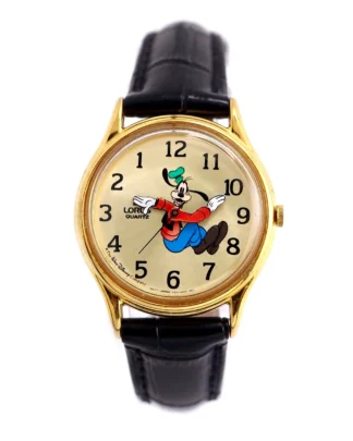 Mickey Mouse themed gold watch