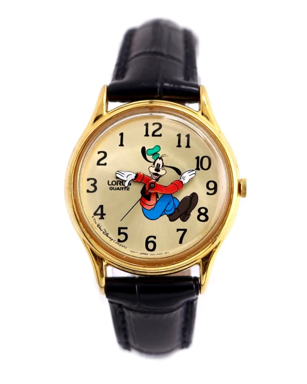 Mickey Mouse themed gold watch