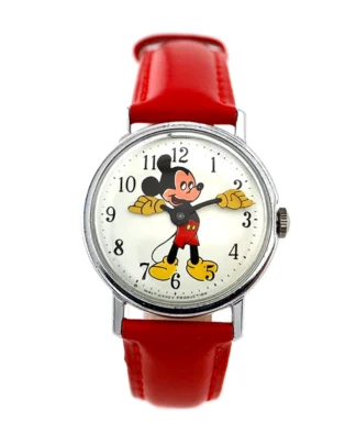 Mickey Mouse watch with red strap