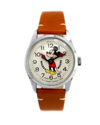 Mickey Mouse watch with brown strap
