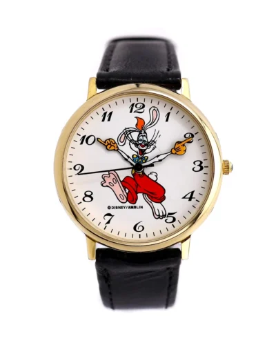 Cartoon rabbit on a wristwatch.
