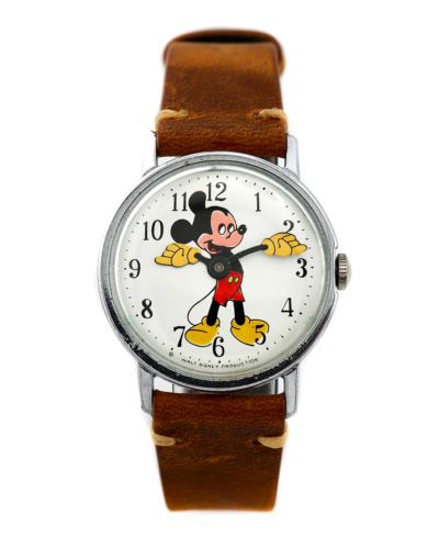 Mickey Mouse watch with leather strap