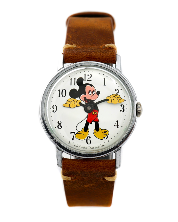 Mickey Mouse watch with leather strap