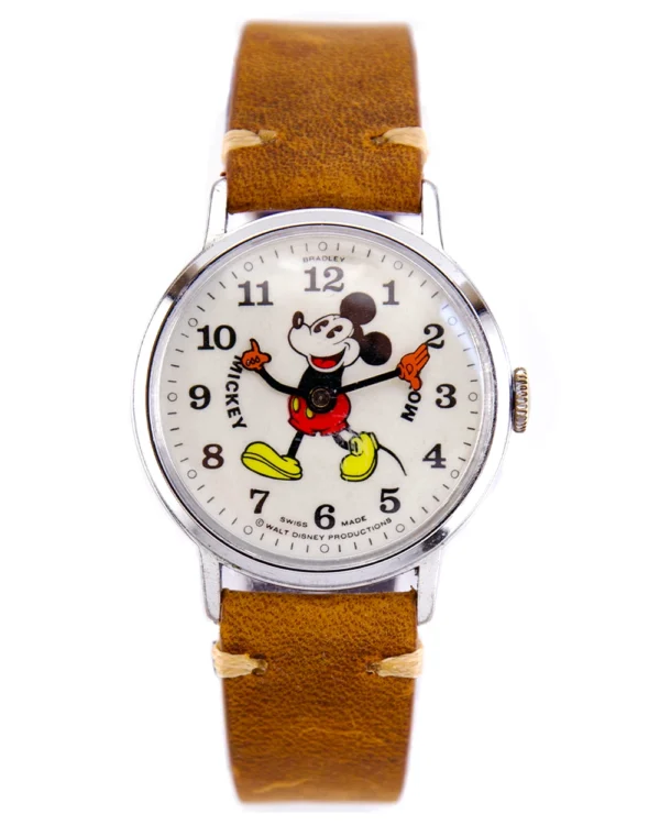 Mickey Mouse watch with leather strap