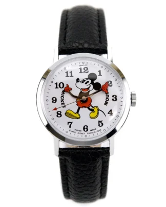 Vintage Bradley Mickey Mouse Watch 1972 Swiss Made Mechanical 34mm