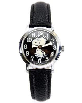 Vintage Snoopy Watch Swiss Made – Manual-Wind Black Character Dial