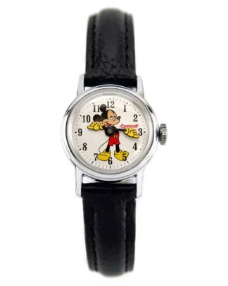 Vintage Mickey Mouse Watch 1970 Ingersoll - Timex Disney Mechanical