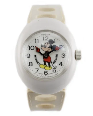 Vintage Bradley Mickey Mouse Watch 1972 Swiss Made Mechanical 34mm