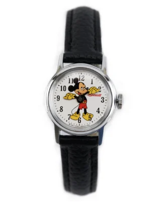 Vintage Mickey Mouse Watch 1970 Ingersoll - Timex Disney Mechanical